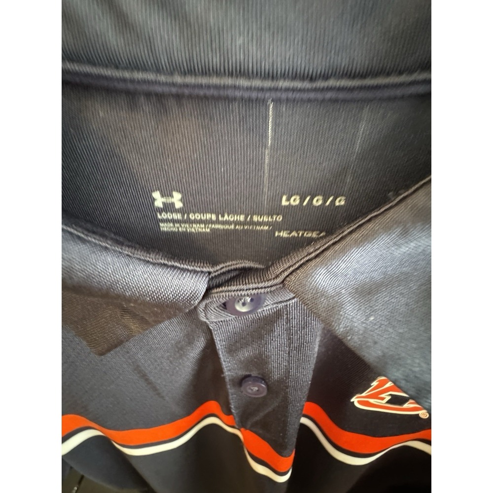 Under Armour Auburn University Tigers Polo Shirt Mens Large Blue Orange NCAA - Picture 3 of 4